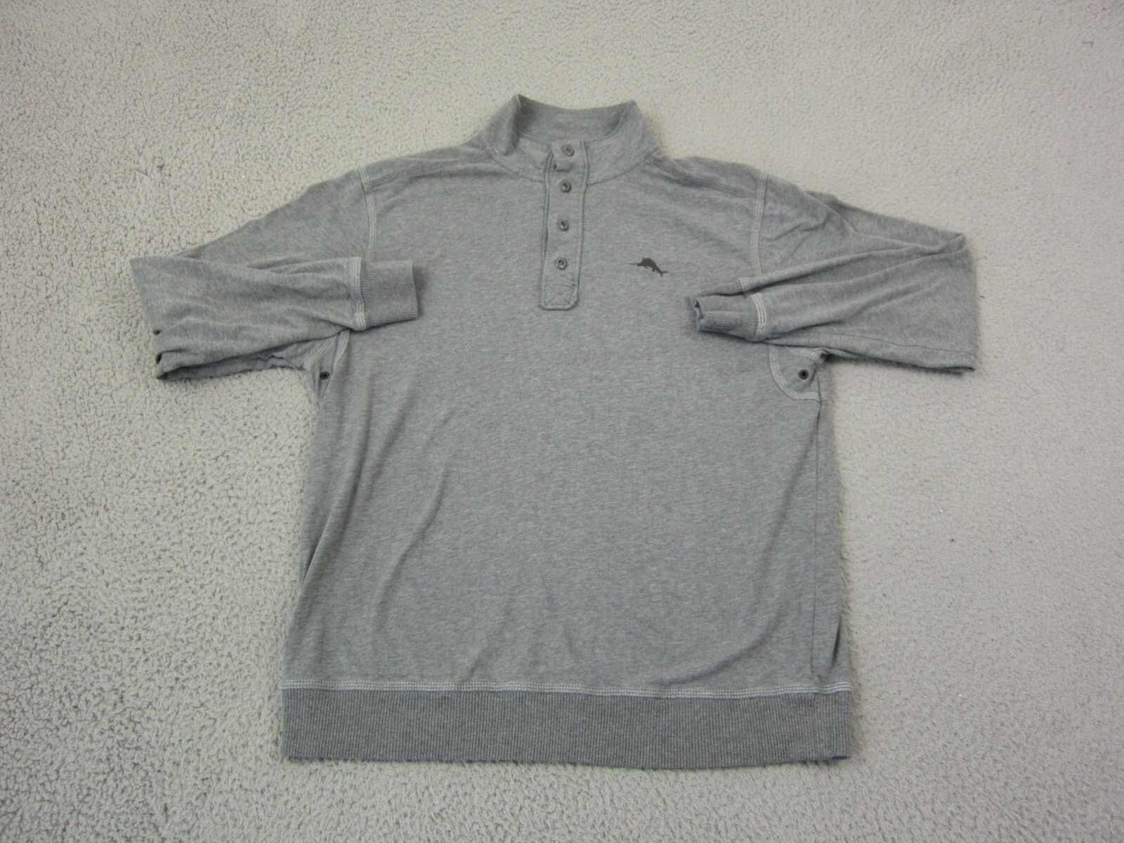 Tommy Bahama Shirt Adult Medium Gray Relax Pro Leisure Consultant Mens Henley