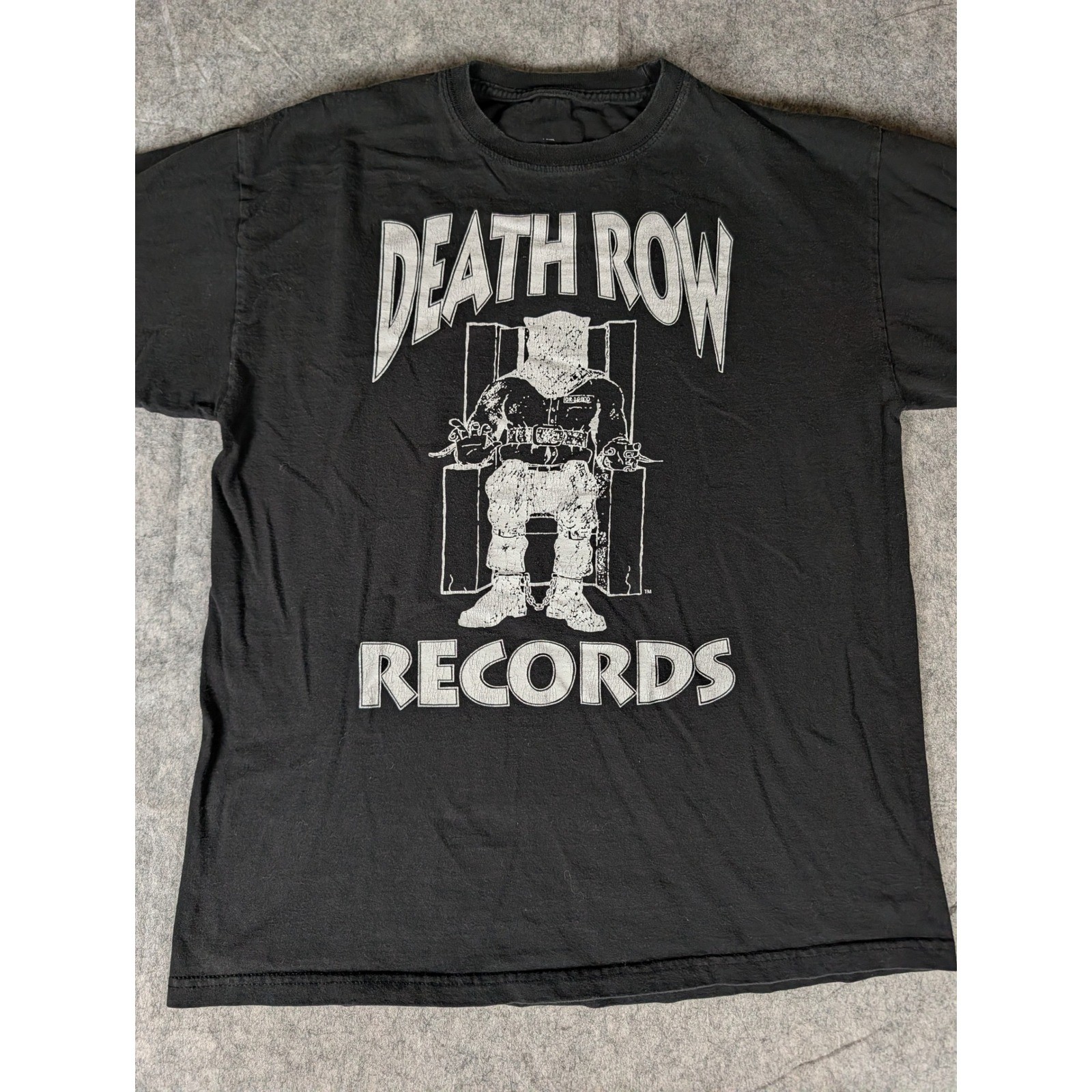 Death Row Records Long Sleeve Graphic T-Shirt Black Hip Hop Rap Tee Mens 5280