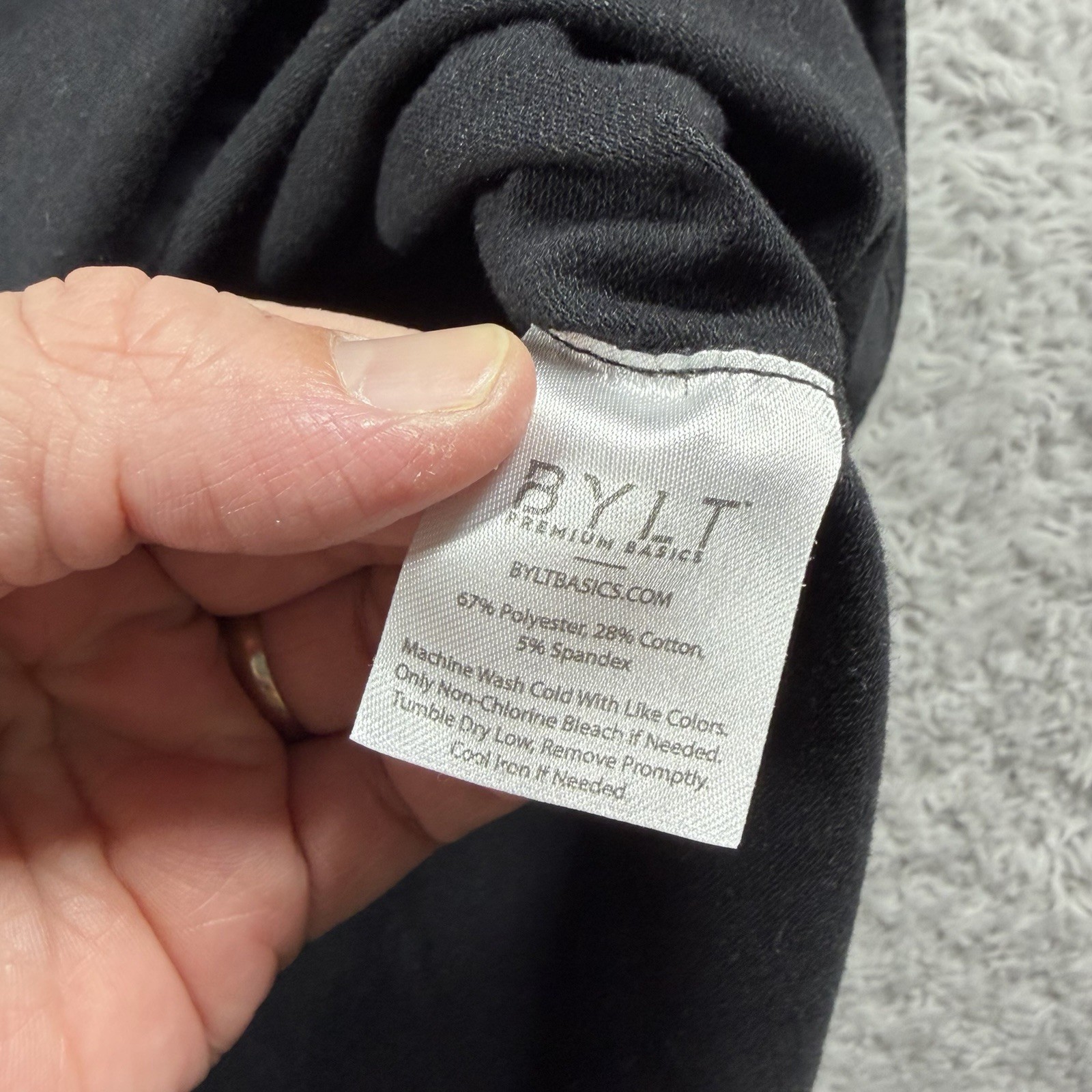 BYLT Premium Basic Shirt Mens XXL Black Poly Cotton Spandex Wicking Cooling