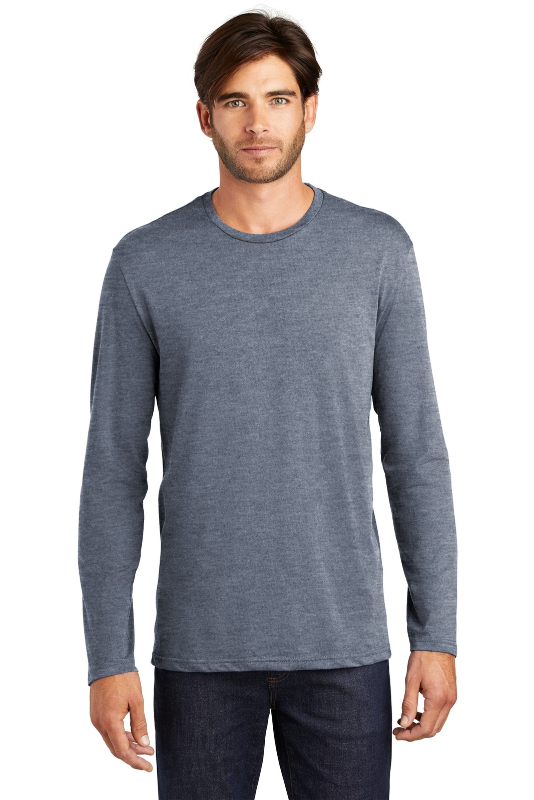 District DT105 Mens Long Sleeve Perfect Weight Crew Neck Tee