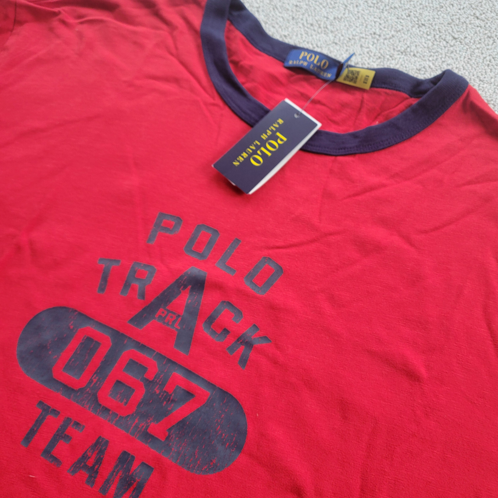 Polo Ralph Lauren Men Track Team Varsity Red Tee Big & Tall XLT New