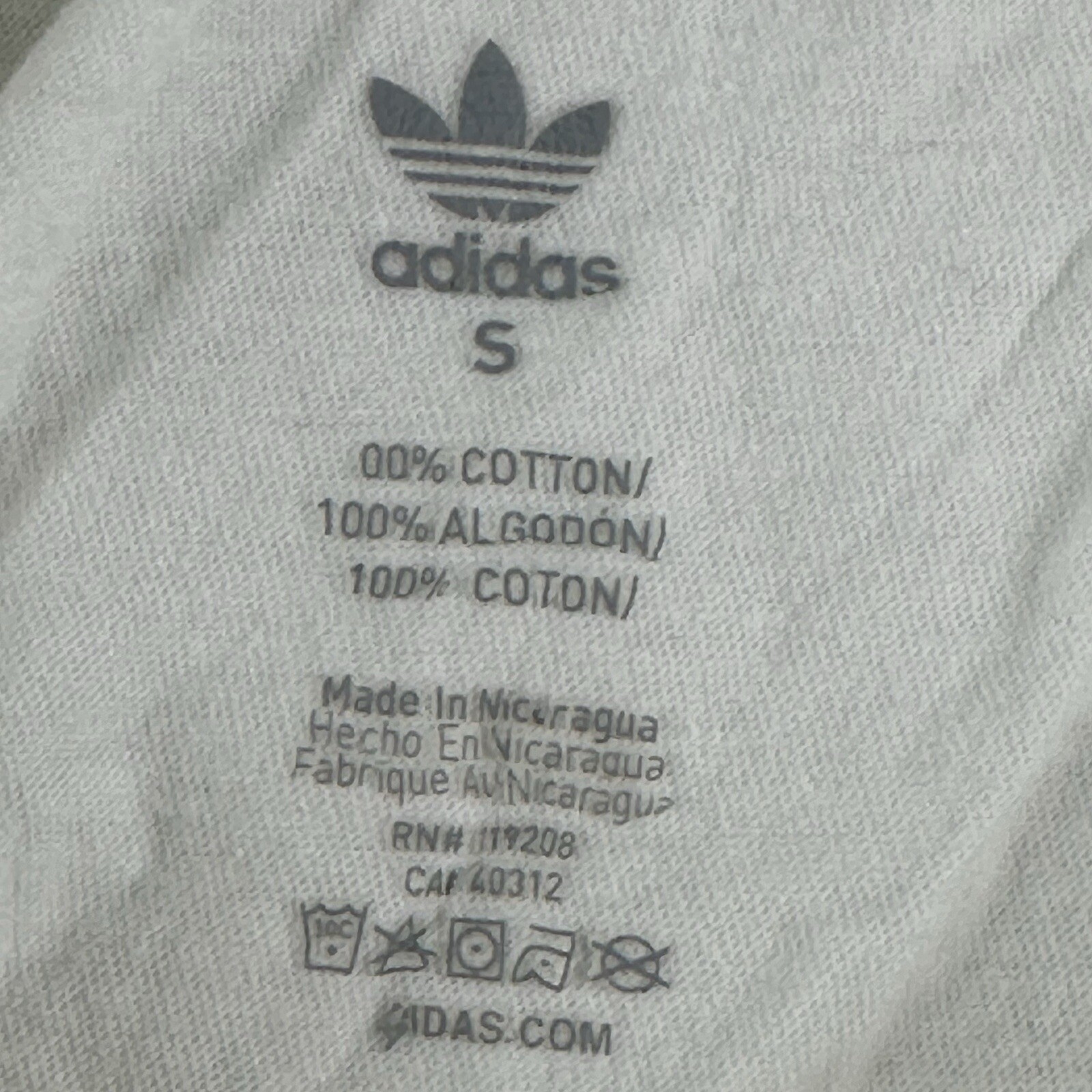 ADIDAS Japan Script Print T-Shirt Mens Small Trefoil Text Logo White Orange