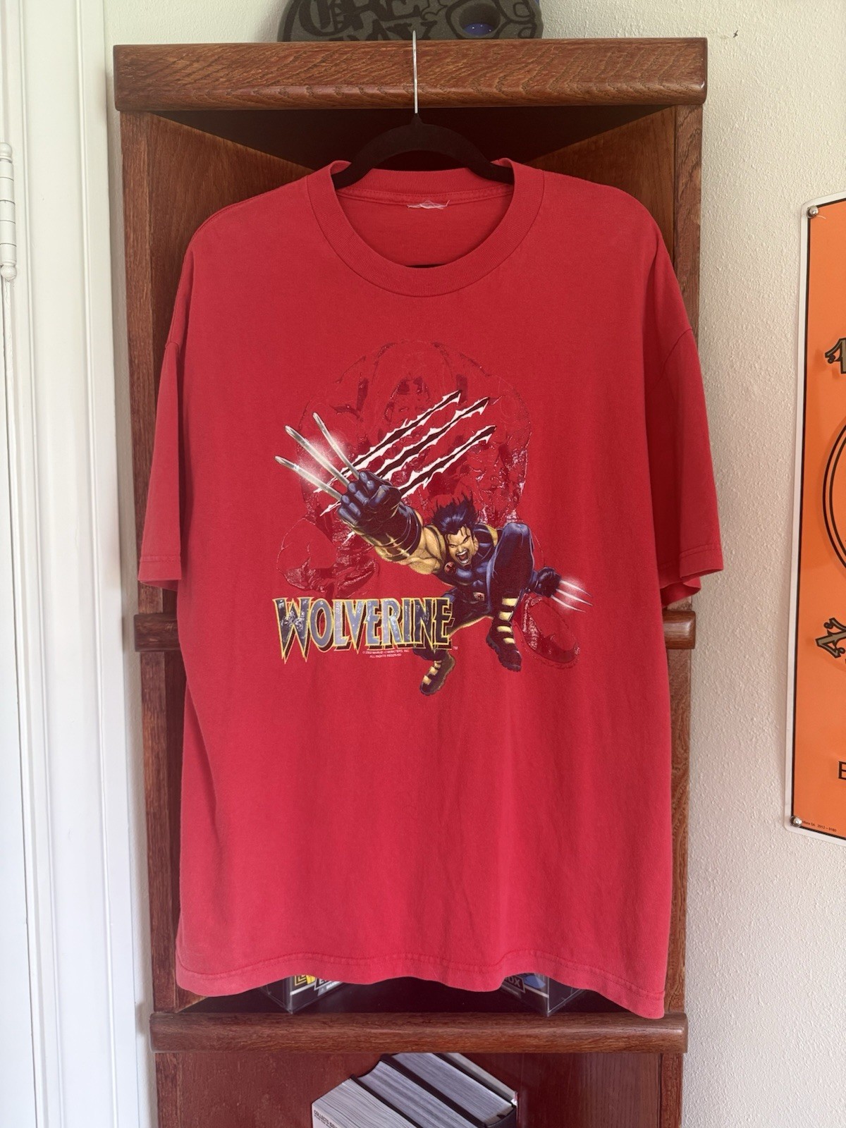 Vintage Y2k Wolverine Marvel X Men Red Graphic T-Shirt Size XL 2002