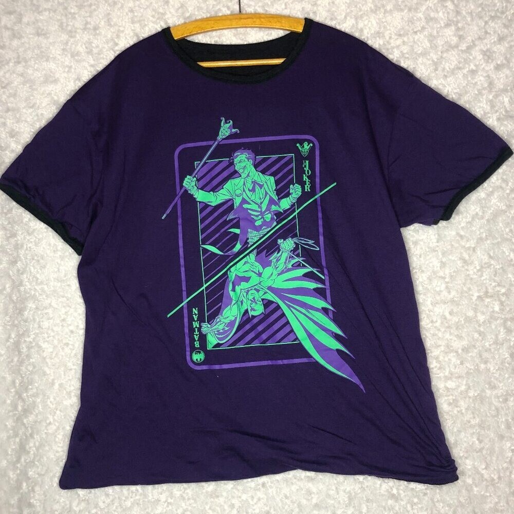 Batman Joker Reversable Graphic Tee Shirt Size XL