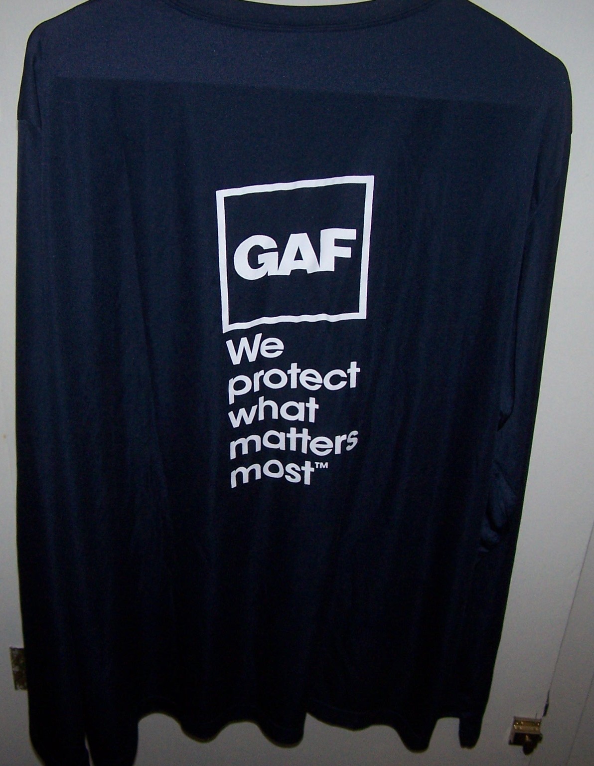 GAF Roofing 100% Polyester 3XL Tee by Team 365 T-Shirt (Back-Logo, Front-Plain)