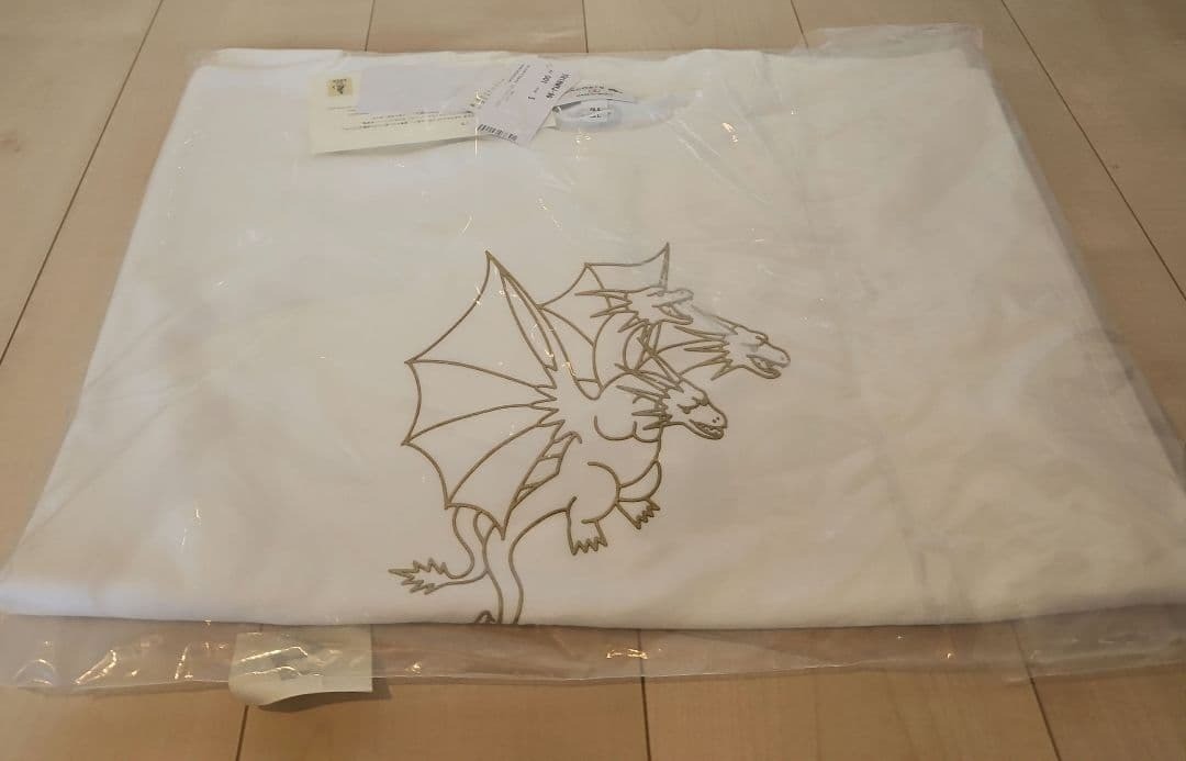 LACOSTE x Godzilla King Ghidorah Embroidery White T-Shirt Size:L New
