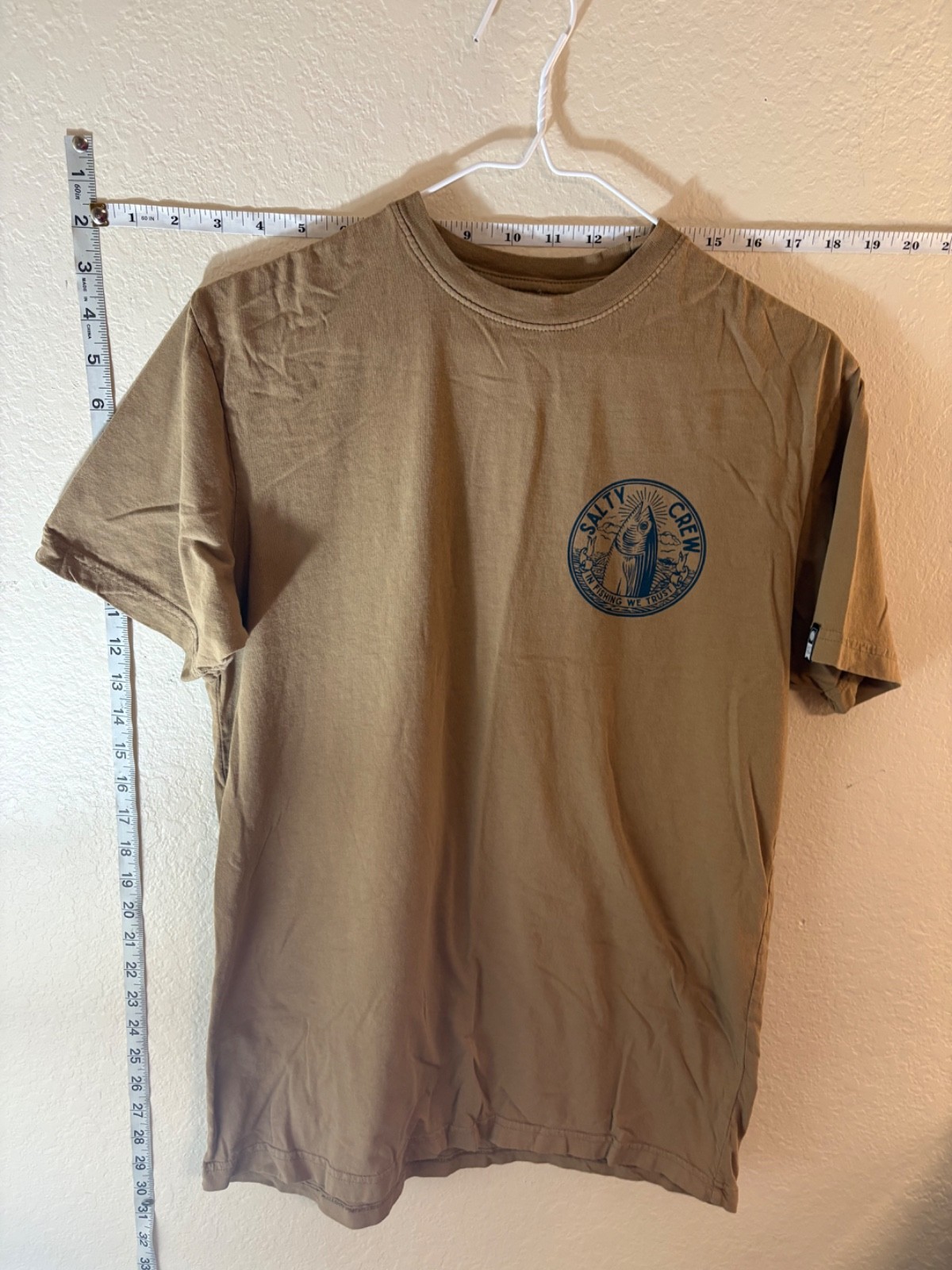 Salty Crew Medium Brown Graphic T Shirt Fishing Surf Beach Cotton Short Sleeve