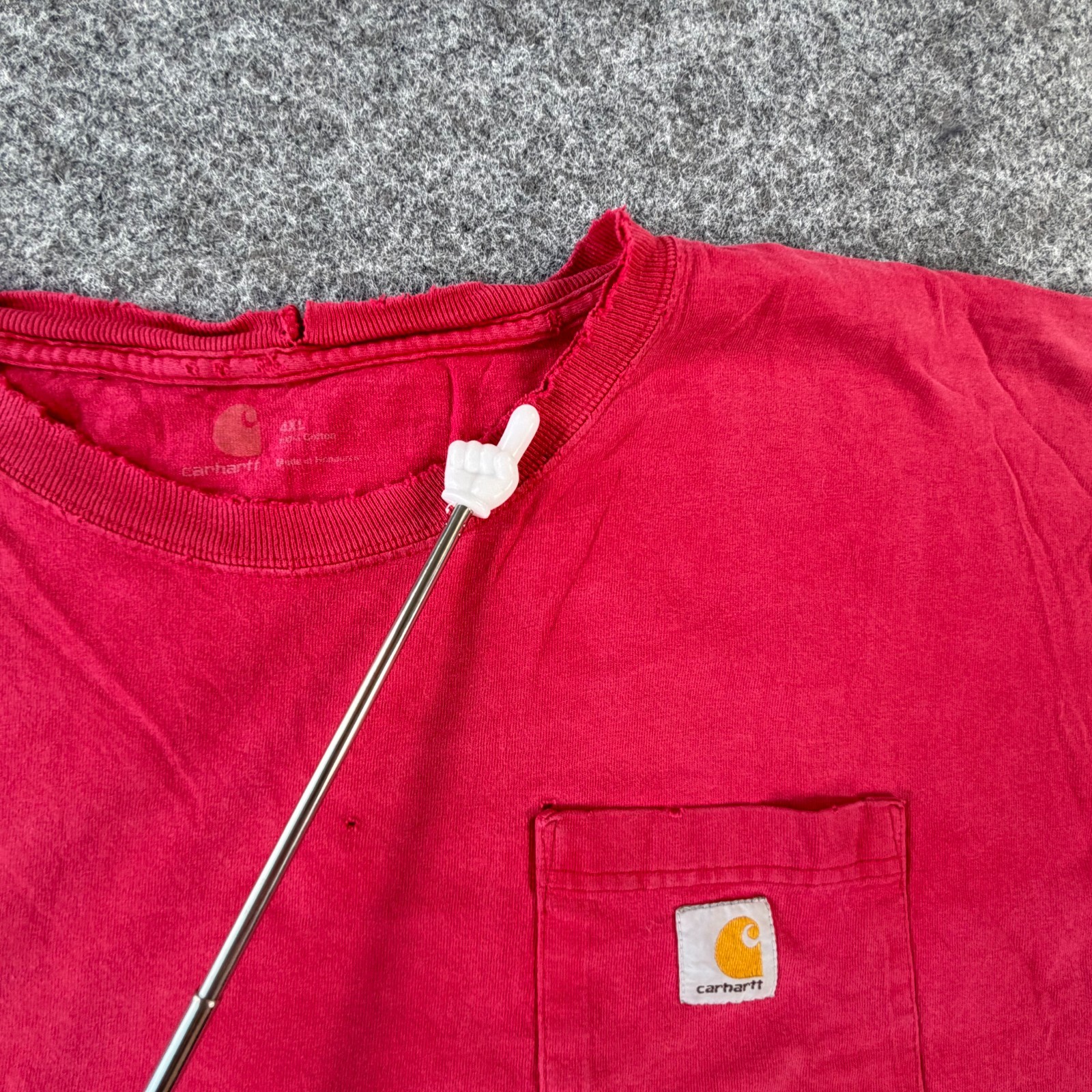 Carhartt Iconic K87 Pocket T Shirt Mens 4XL Red Cotton Short Sleeve Loose Fit