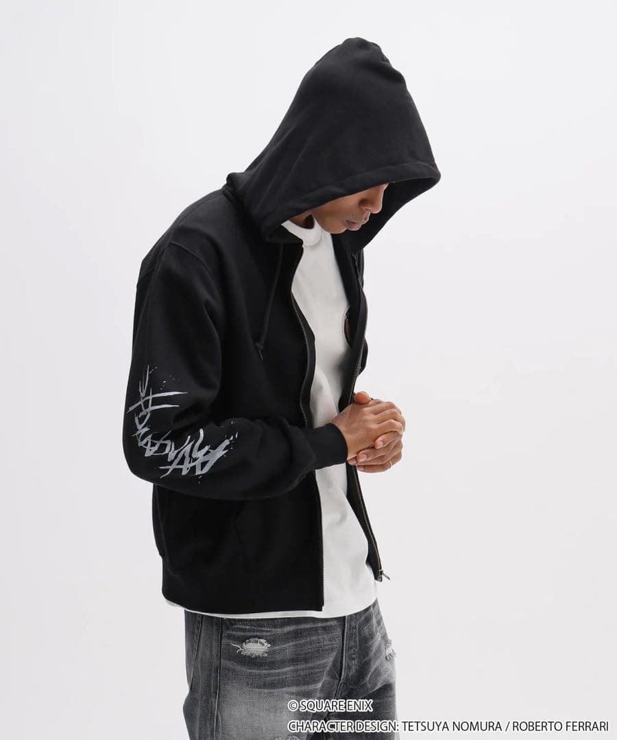 AVIREX FINAL FANTASY VII REMAKE ZIP UP HOODIE BLACK EDITION XL