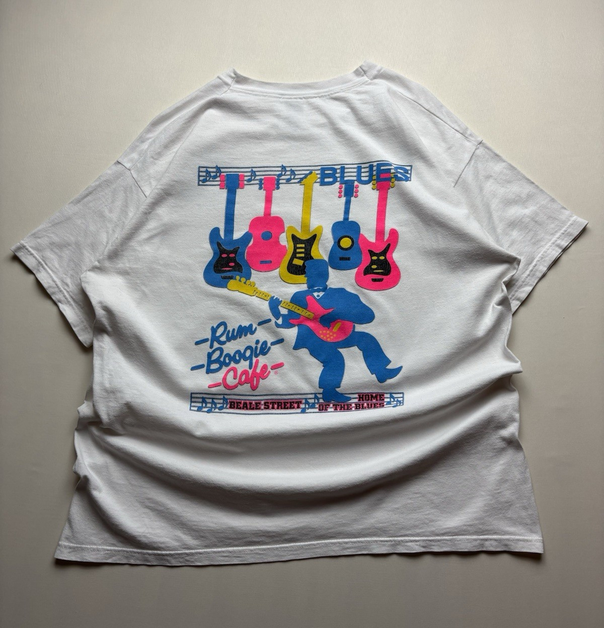 Vtg 90s Fruit Of The Loom Heavyweight Rum Boogie Cafe Home Of The Blues Shirt