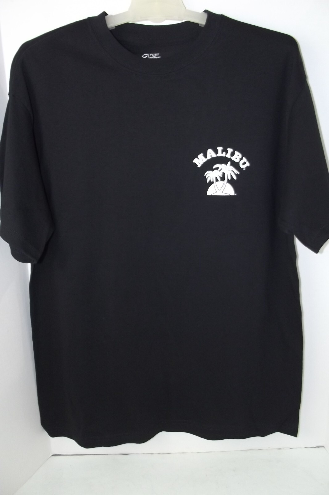 Malibu Rum Pina Colada Black T Shirt Preshrunk UNISEX Adult Sz L Mixed Drinks