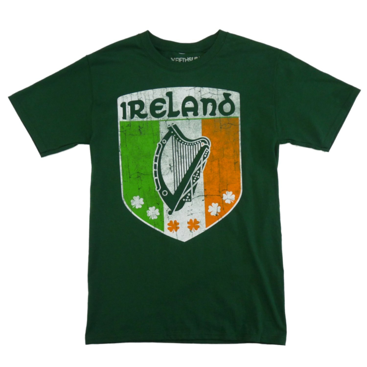 Fifth Sun Mens Green Ireland T-Shirt Saint Patrick’s Day Irish Shield Shirt S