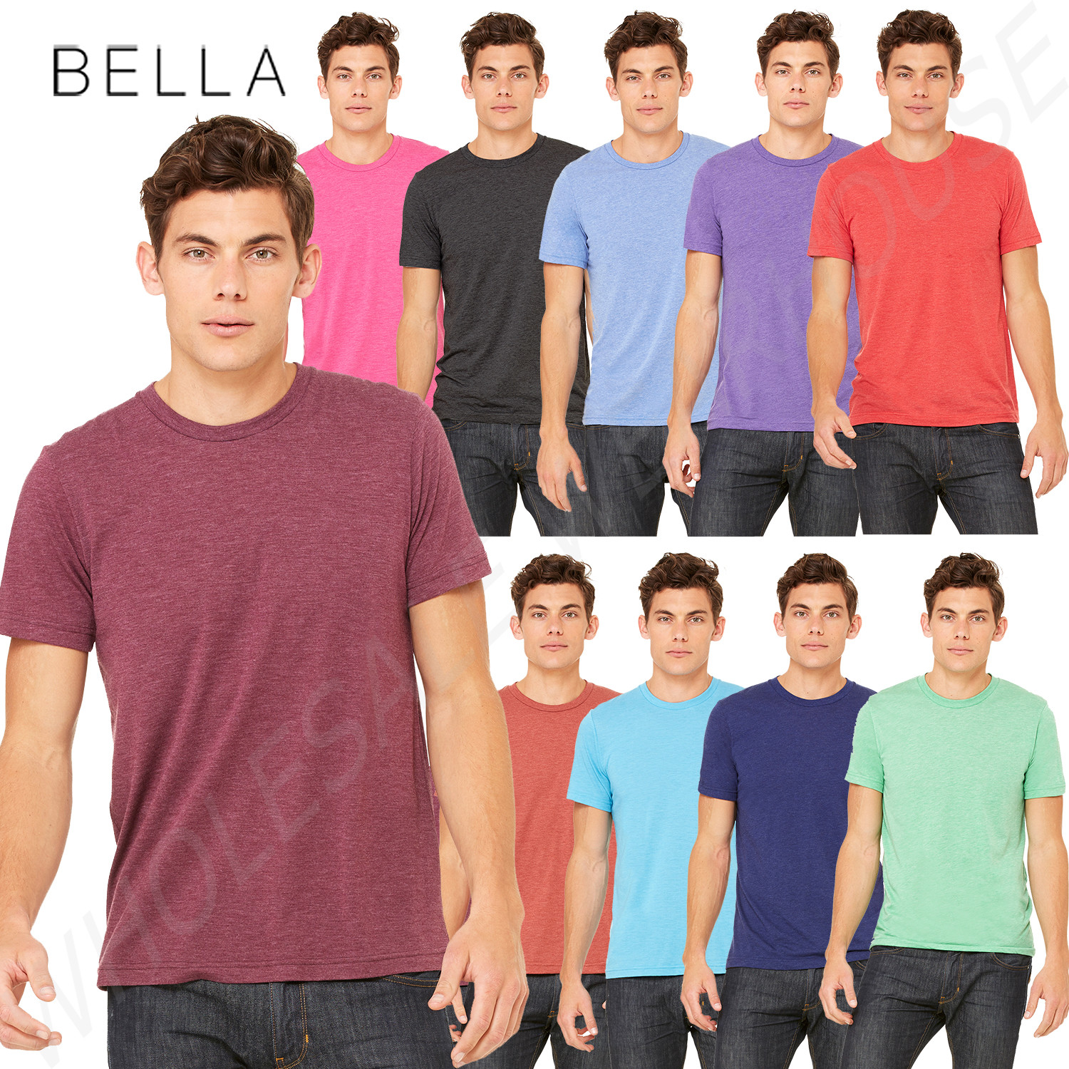 Bella+Canvas Men’s Triblend Short Sleeve Crewneck XS-XL T-Shirt R-3413C