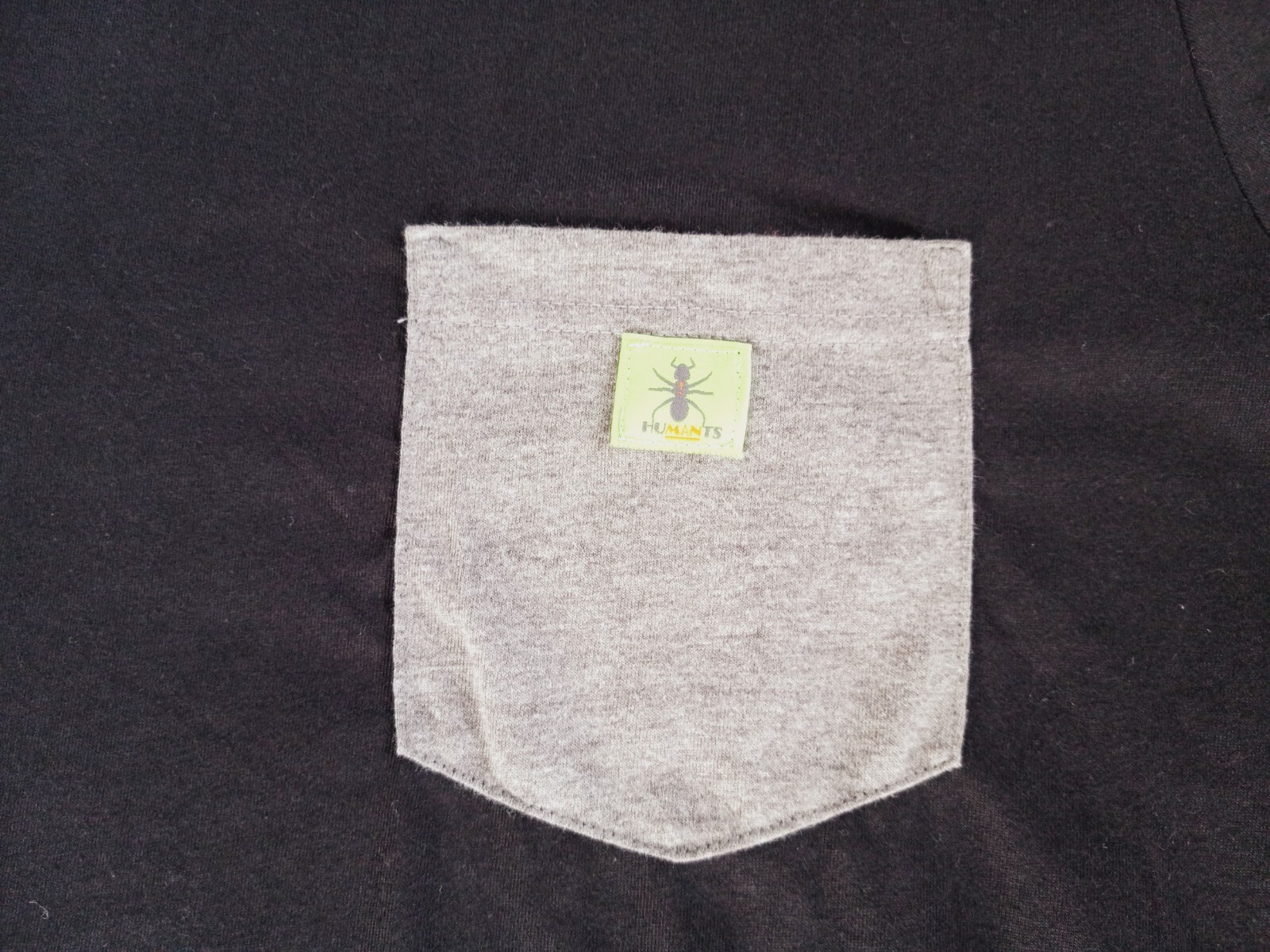 Humants Men’s Large Workwear Jersey Pocket Tee Dark Black Gray heather Cotton