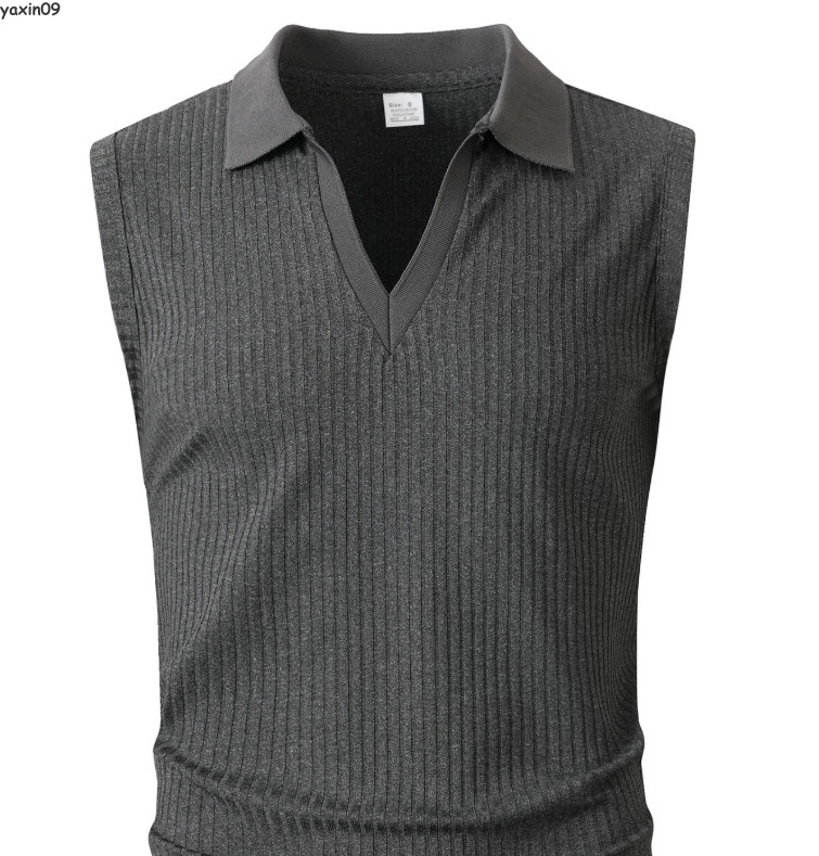 Summer Mens T-shirts V-neck Sleeveless Tops Outdoor Casual Beach Shirts Fashion
