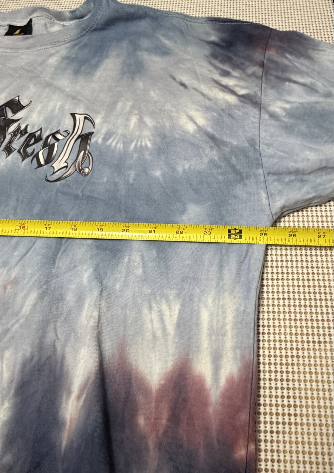 Teddy Fresh Tie Dye Long Sleeve T Shirt Mens 2XL Spellout