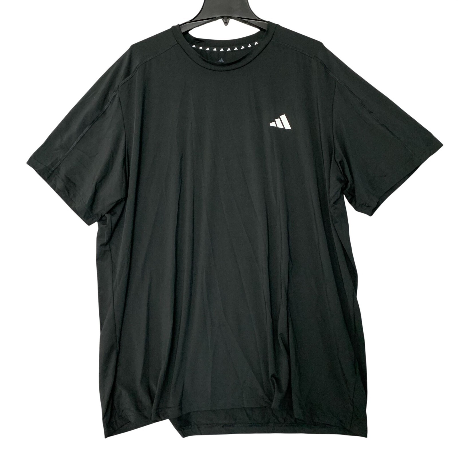 Adidas Men’s 2XL Black T-Shirt Regular Fit Logo Polyester Spandex Blend