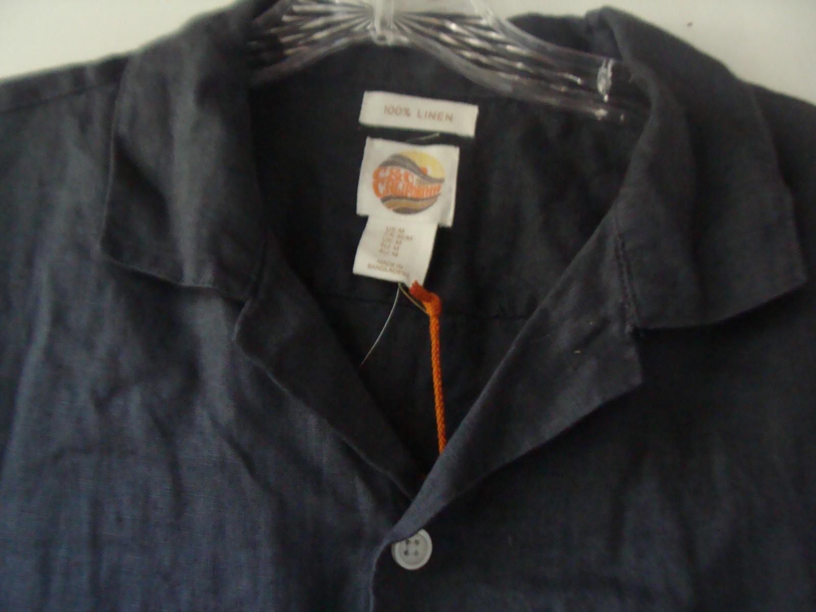 NWT C&C California Men’s 100% Linen Casual Button Down Shirt Short Sleeve Size M