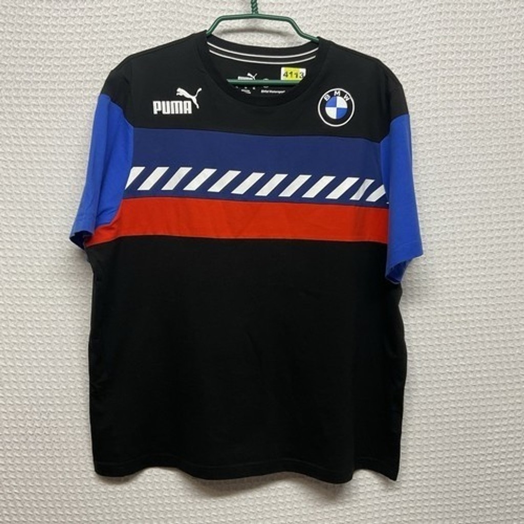 NWOT Puma BMW Motorsport SDS Black/Blue Logo Short Sleeve T-Shirt Men XL