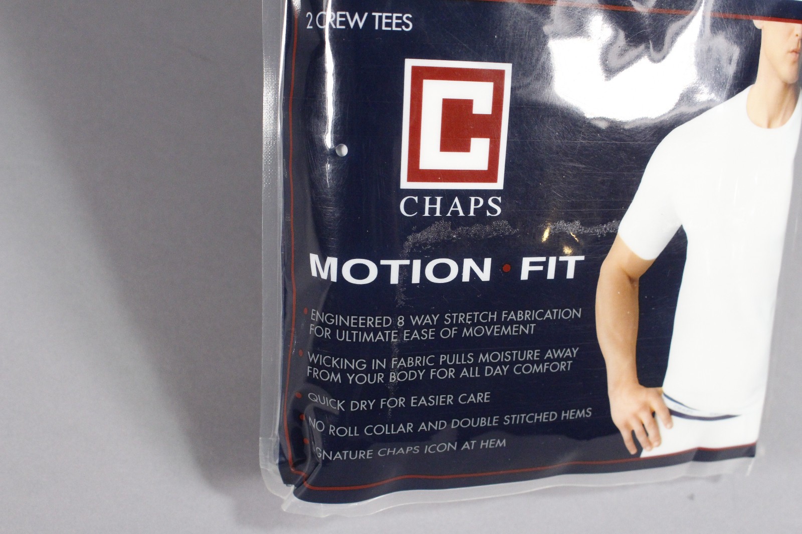 Chaps Motion Fit 2 Pack Crew Neck Undershirt T-Shirts Men’s Sz M White