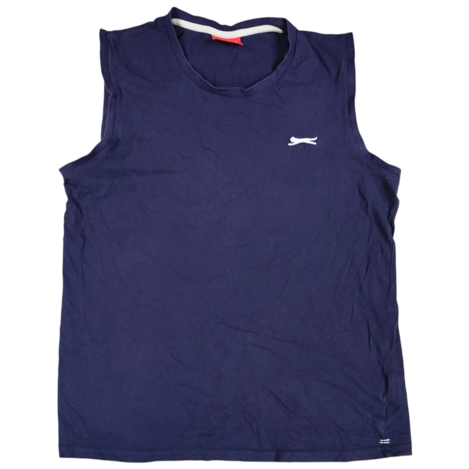 Slazenger Mens Tank Top Size M Blue Sleeveless Scoop Neck 100% Cotton