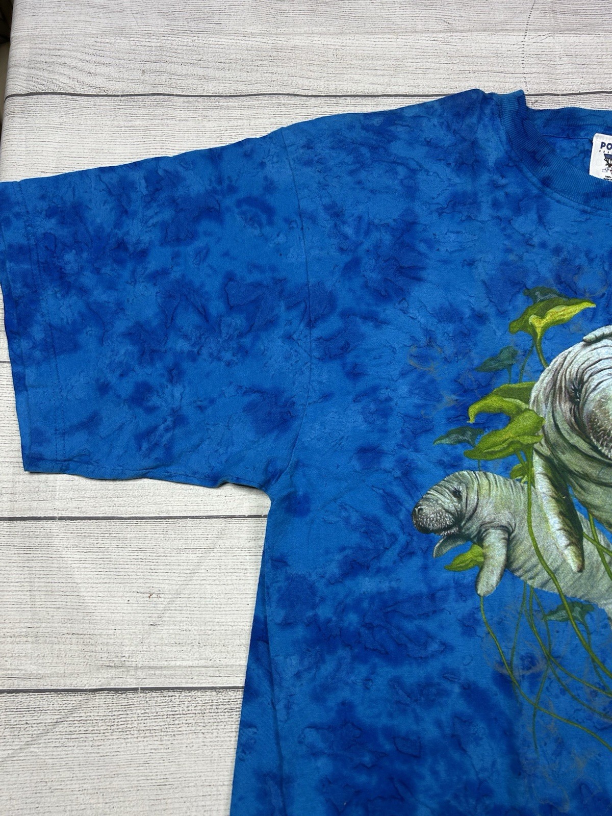 Polar Graphics Manatee T Shirt XL Blue All Over Print Okinawa Nature Graphic Tee