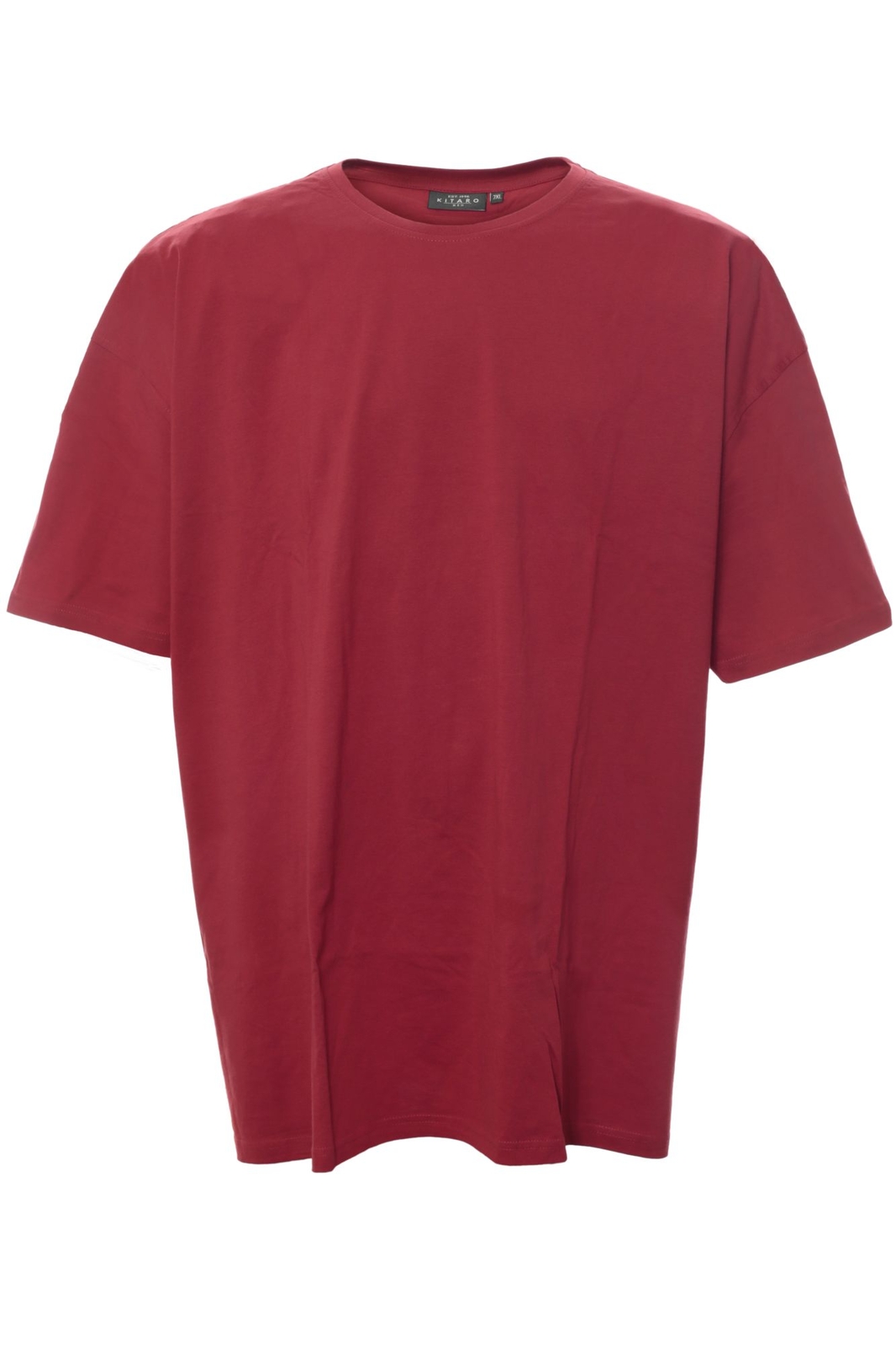 Kitaro T-Shirt Base Tinta Unita Uomo Short Sleeve Crew Neck Cotton Plus Size