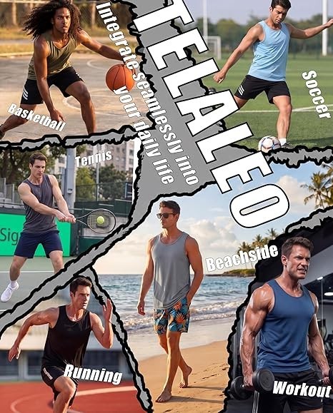 5 PACK Paquete Multiple Camisetas Tirantes Hombre Sin Mangas Comodas y con Estil