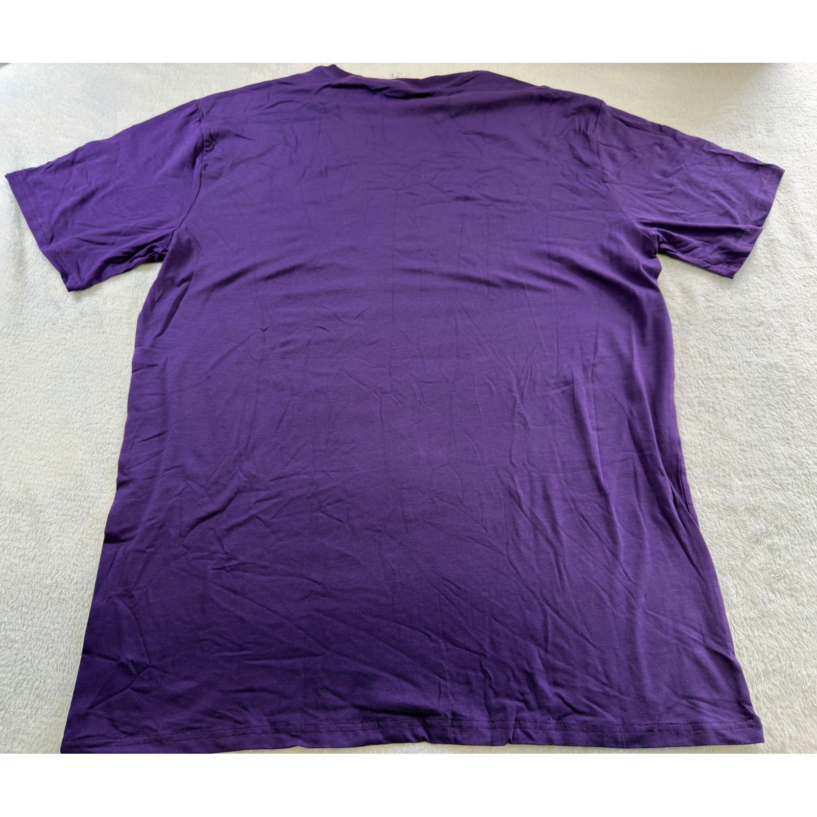 Royal Avalon Mens XL Purple Bamboo Blend Short Sleeve Crew Neck T-Shirt