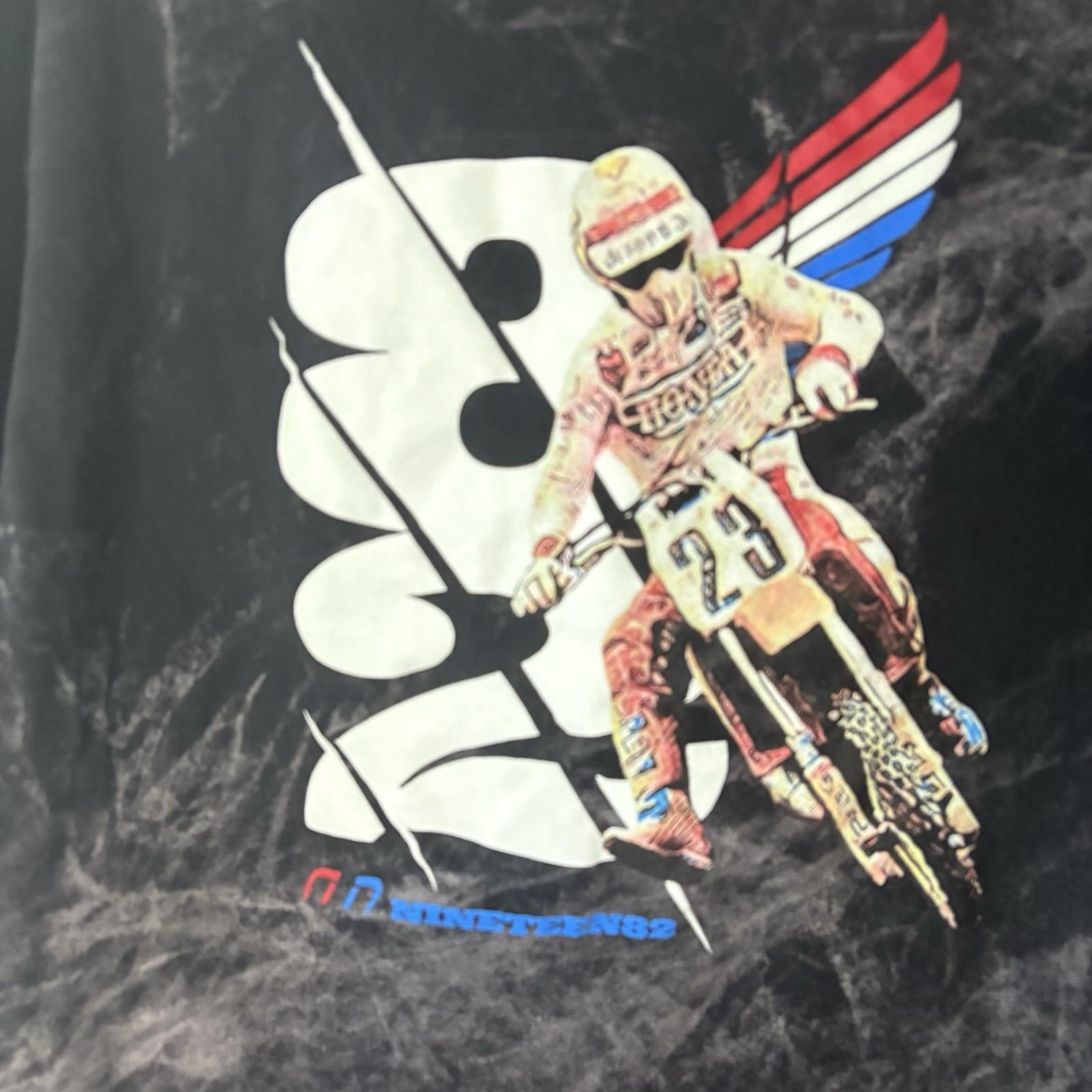 DBMX 1982 David Bailey Chasing The Cool Motocross T-Shirt Mineral Wash Black Pur