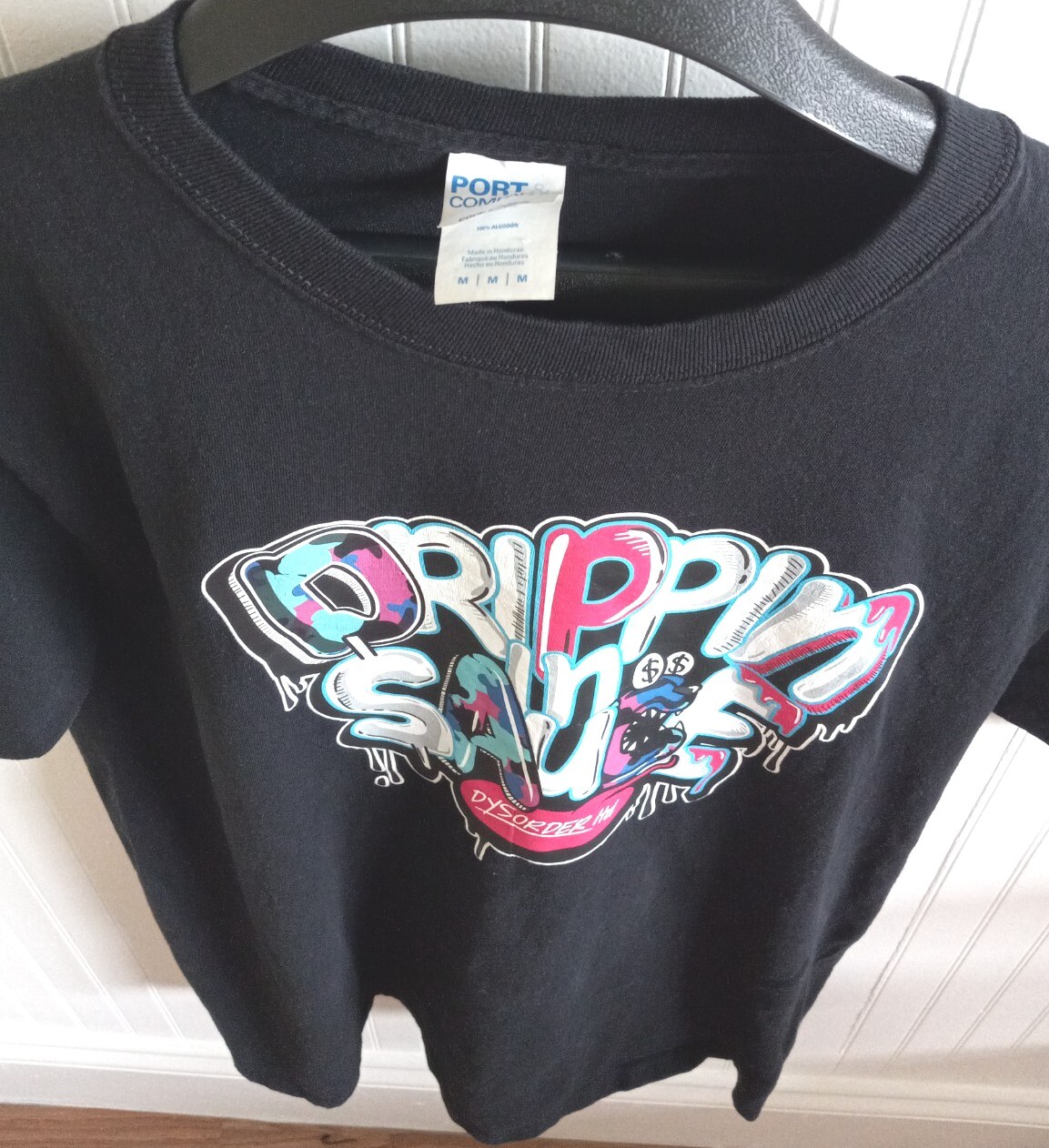 Size Medium Port & Company Core Cotton T Shirt Black Drippin in Sauce! Black