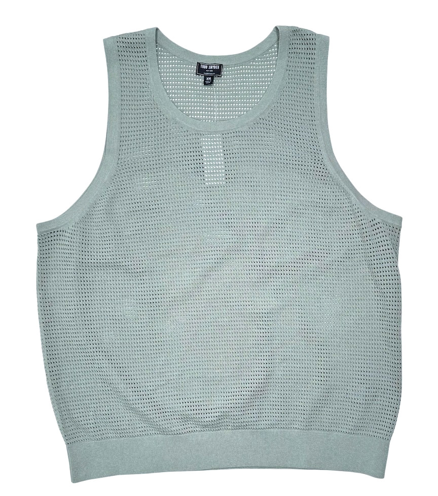 Todd Snyder Luxe Mesh Tank Shirt Tee Sage Cotton-Nylon Sz 2XL New $198