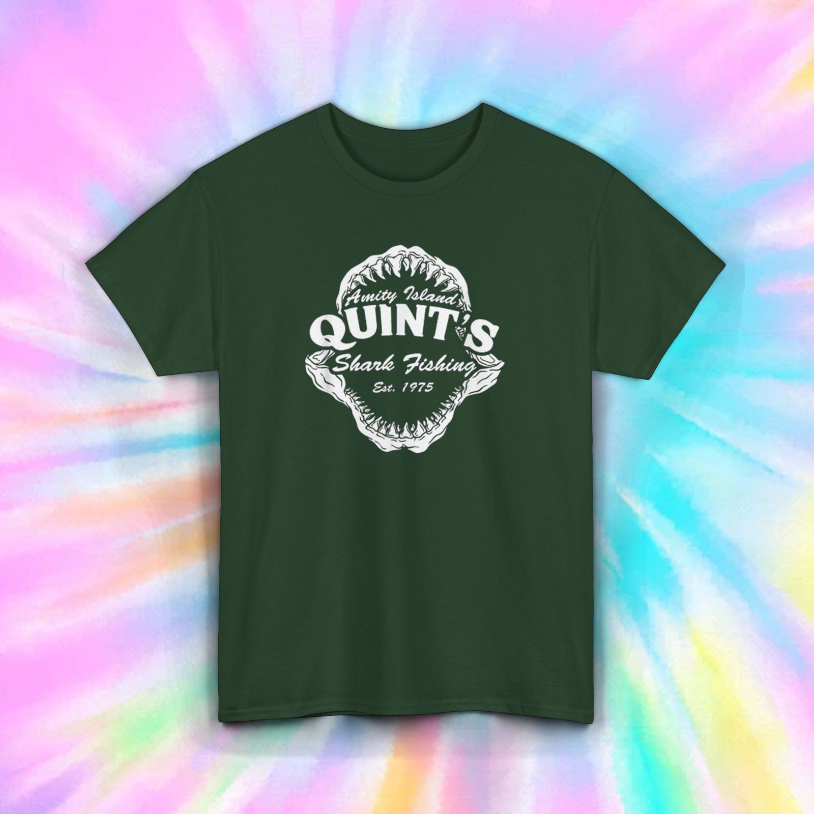 Quint’s Shark Fishing Funny Jaws Amity Island Retro T-Shirt S-5XL