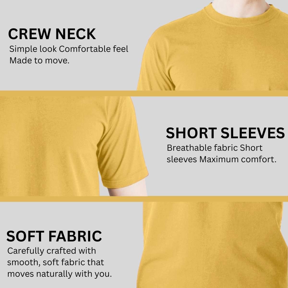 Crew Neck Men’s Heavyweight 100% Cotton Short Sleeve T-Shirts