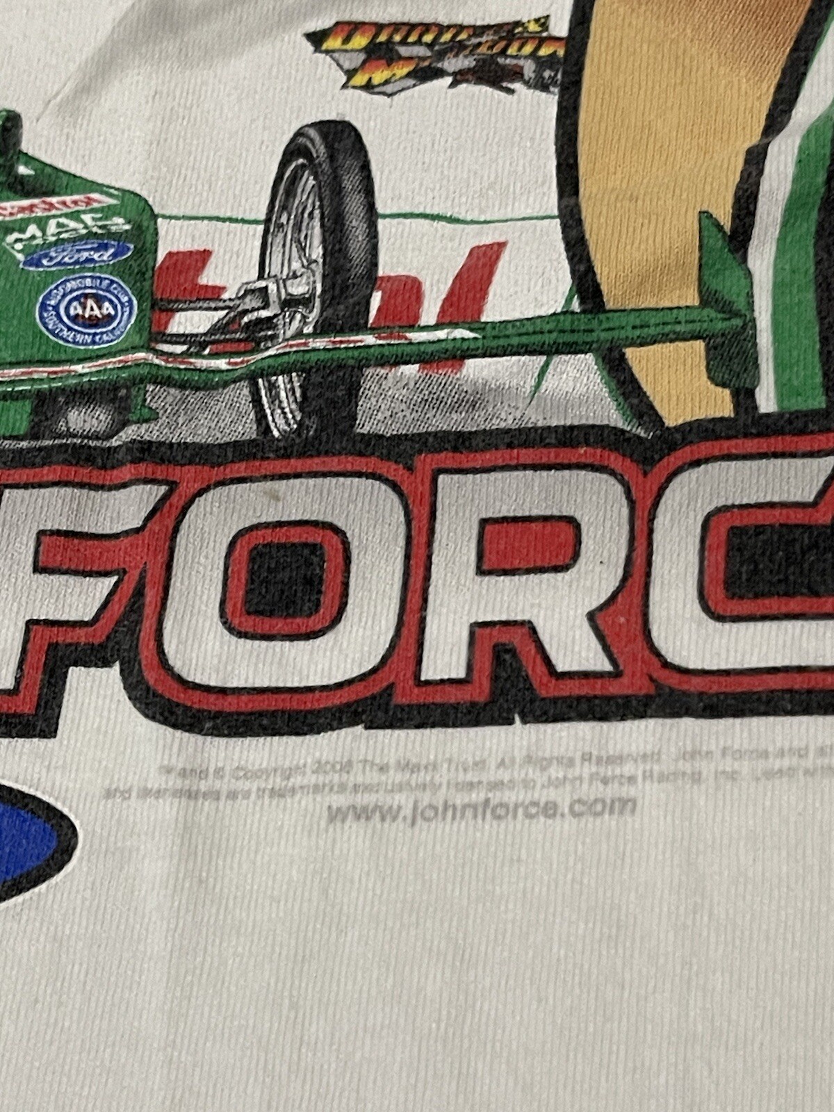 Vtg John Ashley Force Father Like Daughter Faded Racing Shirt XL Signed NASCAR
