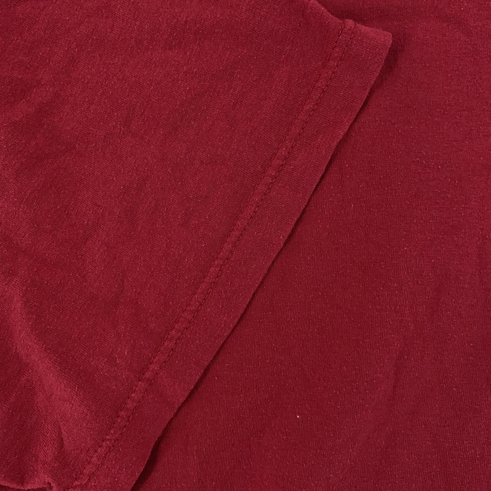 Vintage Fruit of the Loom Blank Dark Red Pocket Shirt Mens M/L Tee Golden Blend