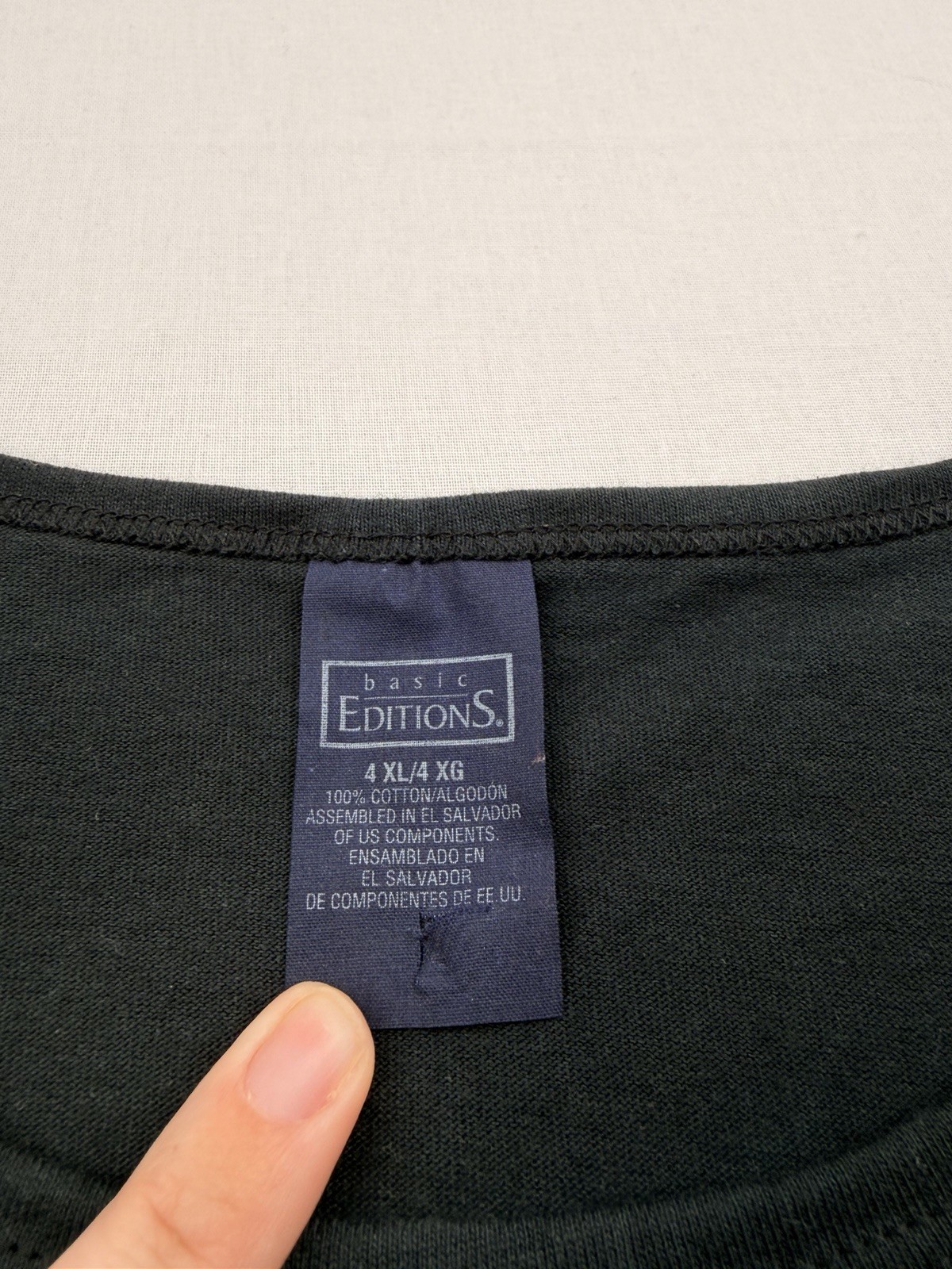 Basic Editions Mens 4XL Black Tank Top Sleeveless 100 Cotton Big Tall Casual Tee