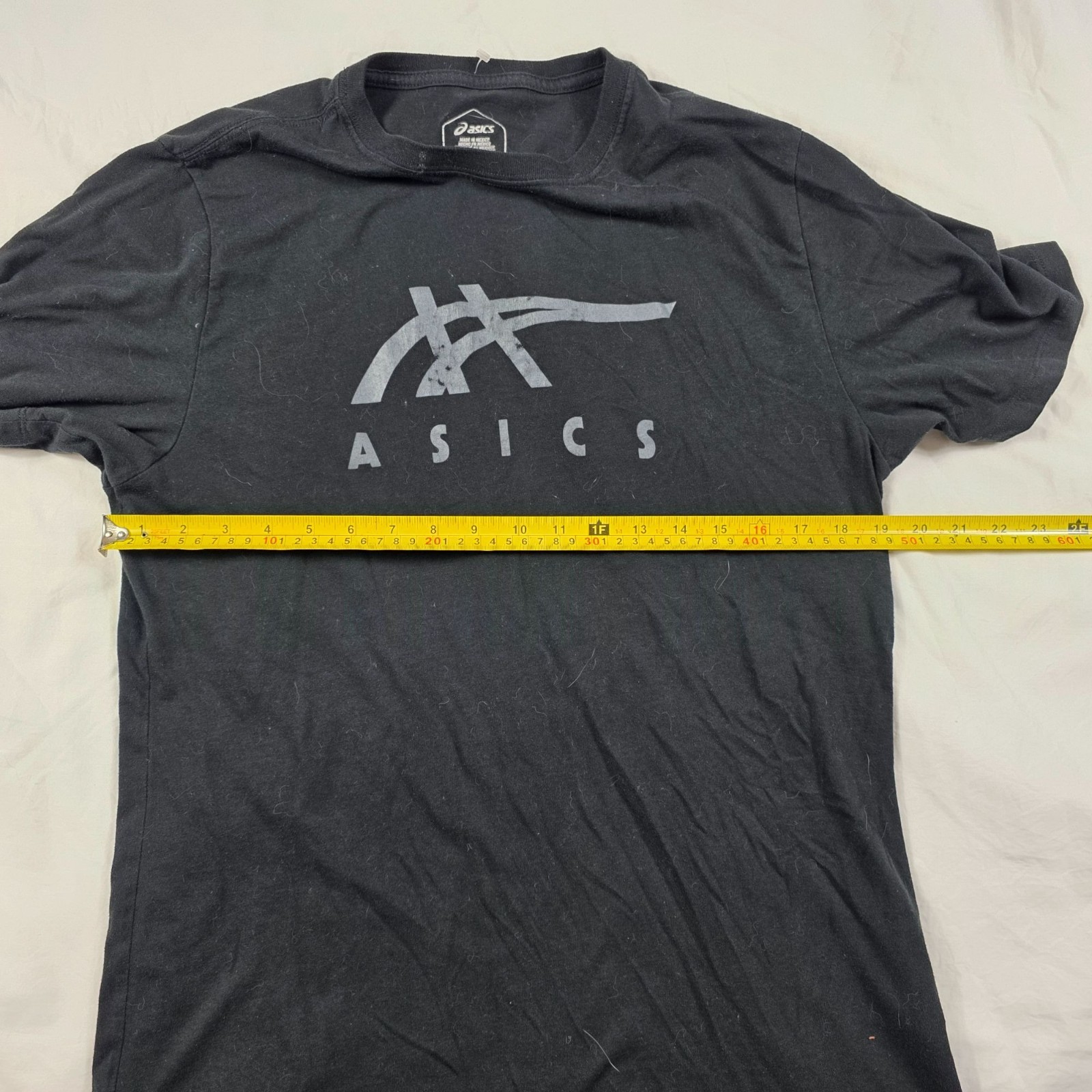 Asics Mens Logo Graphic Tee Medium Black Casual Short Sleeve T-Shirt Lightweight
