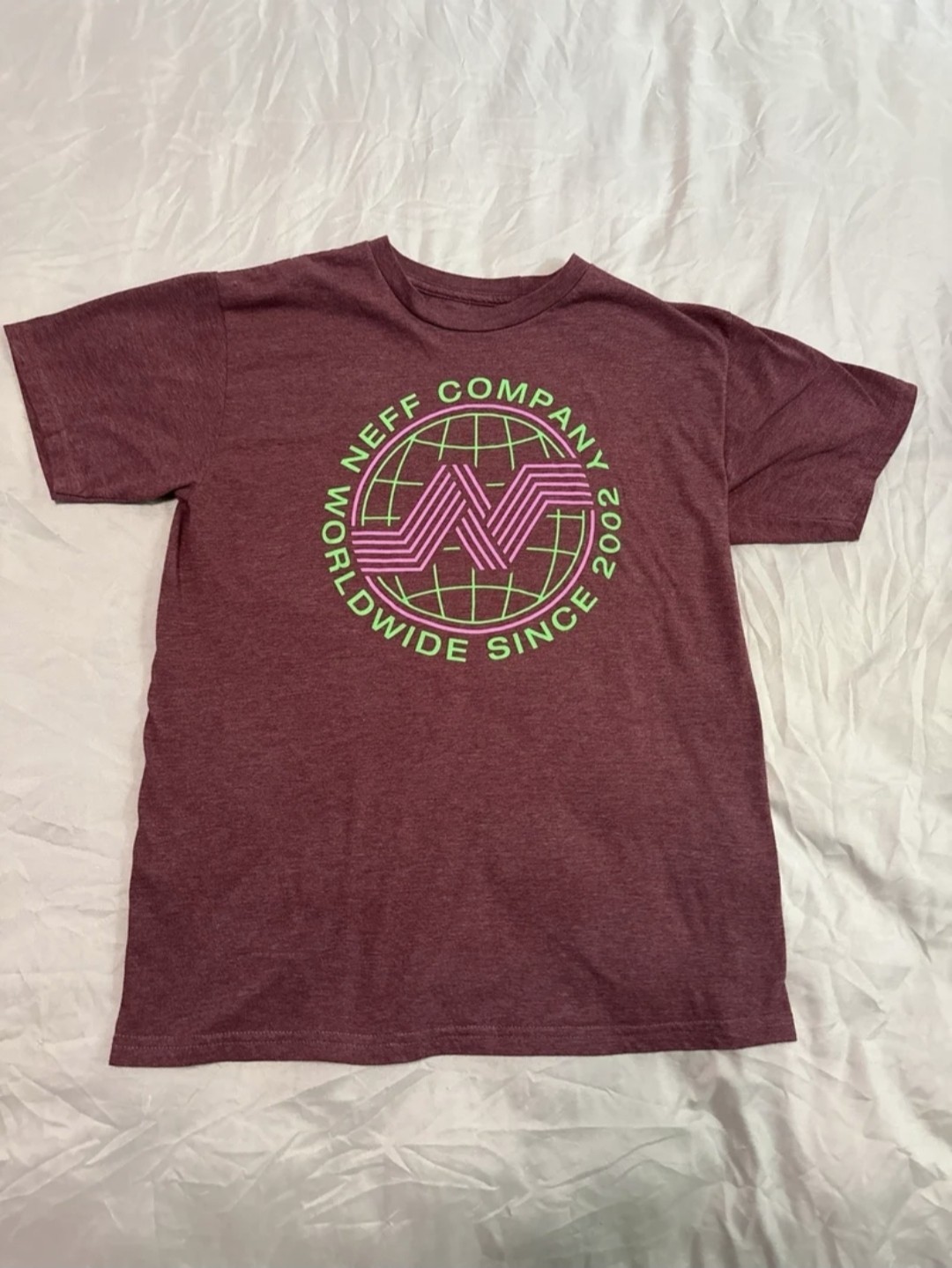Neff Geometric Graphic Tee T-Shirt Red Burgundy Men’s Medium