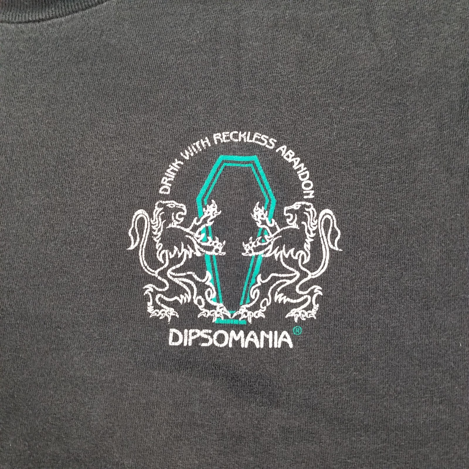 VTG 1997 Dipsomania Drunk Shirt Sz XL Funny Parody Faded See Pics