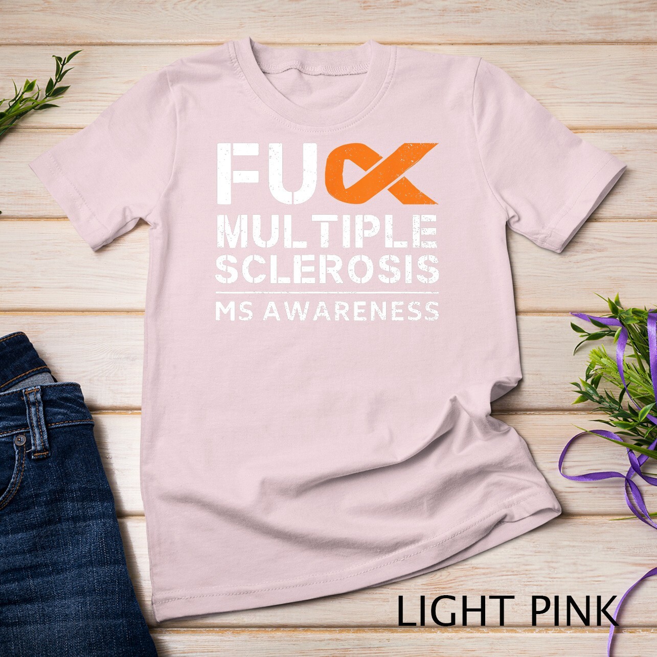 Multiple Sclerosis MS Awareness Support Ribbon Unisex T-shirt