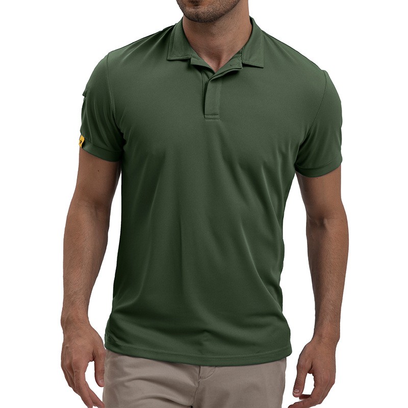 Men’s Tactical Polo T-Shirt Quick Dry Combat Short Sleeve Team Work Casual Shirt