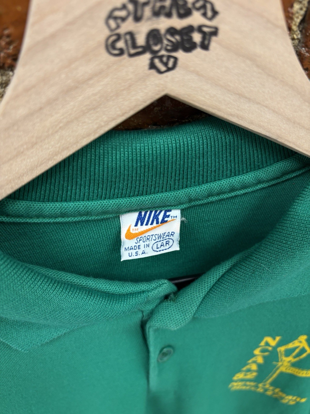 Vintage 1892 Nike x NCAA New Orleans Final Four Green Polo on NIKE ORANGE LABEL
