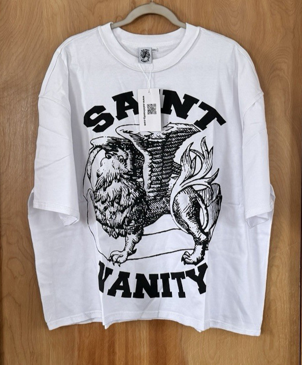 Saint Vanity Men’s Griffin Logo Soft Cotton T-Shirt Size 2XL White NWT