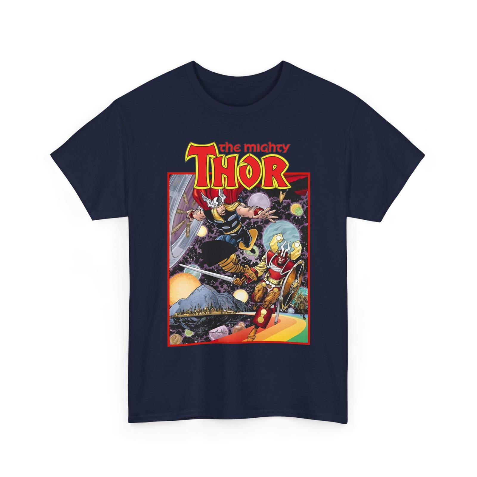 Mighty Thor T-Shirt Marvel Comics Walt Simonson Art Asgard Vintage-Style Tee