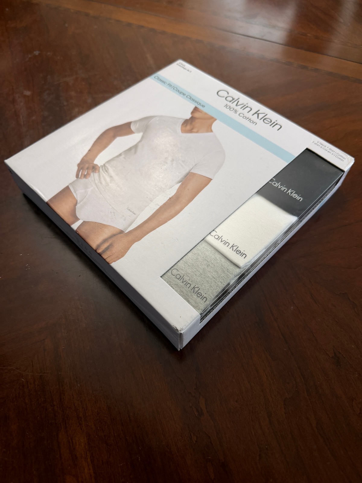 Calvin Klein Men’s Cotton Multipack V-Neck T-Shirts 3-Pack Black White Grey