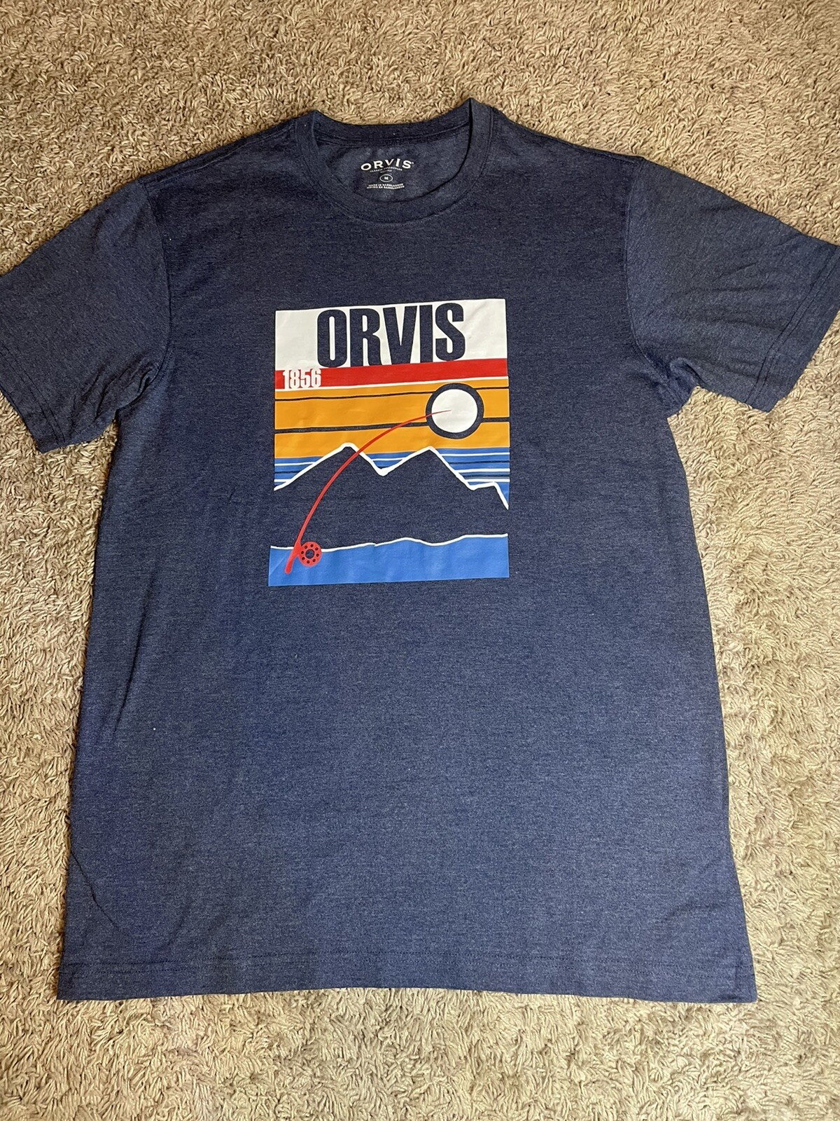 New Mens ORVIS Blue Tee Shirt Size Large