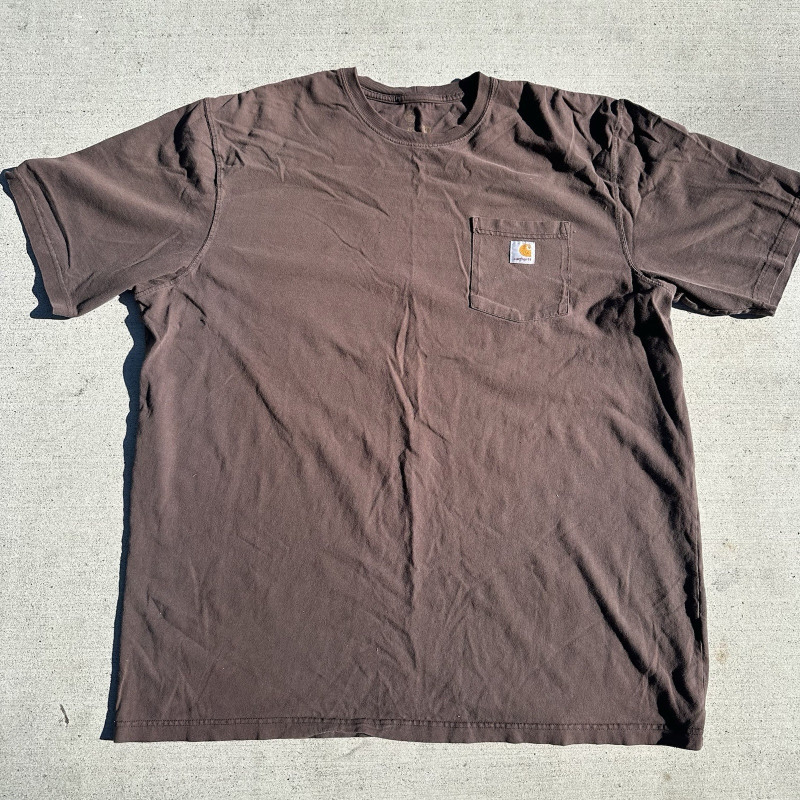 Carhartt K87 Men’s T-shirt Chocolate Brown 2XL Tall Short Sleeve 100% Cotton