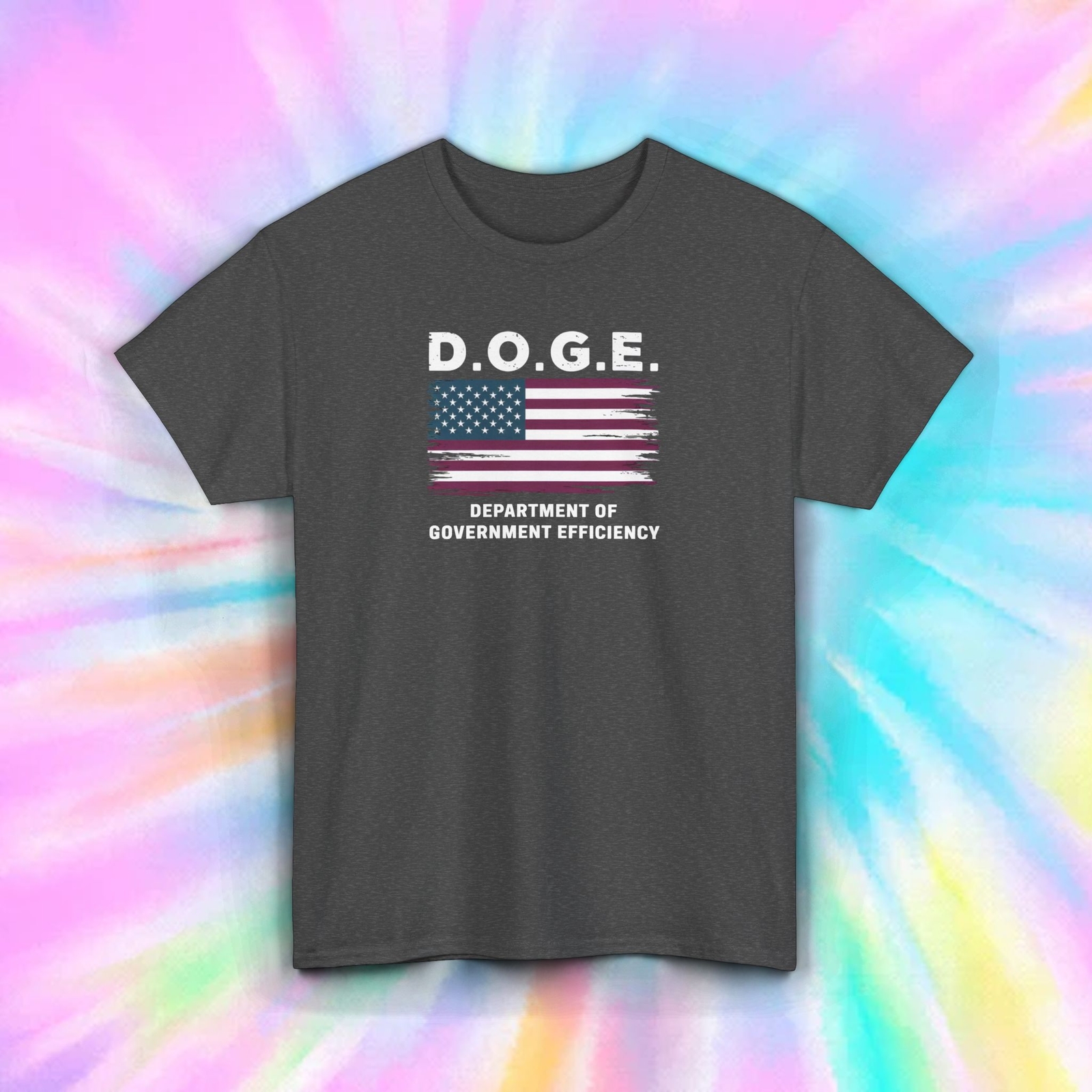 D.O.G.E. T-Shirt Funny Government Efficiency Parody USA Flag Tee S-5XL