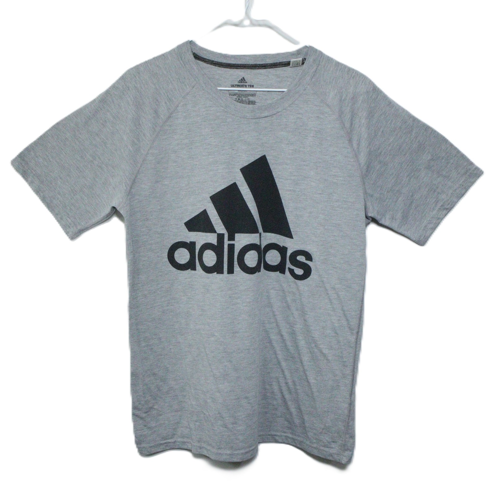 Adidas Ultimate Tee Men’s M/M Grey Short Sleeve Crew Neck Logo T-Shirt T0492